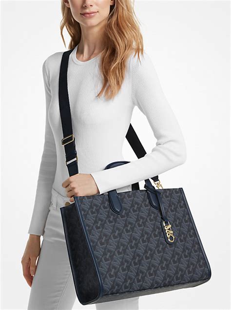 gigi large empire signature logo tote bag|michael kors gigi tote bag.